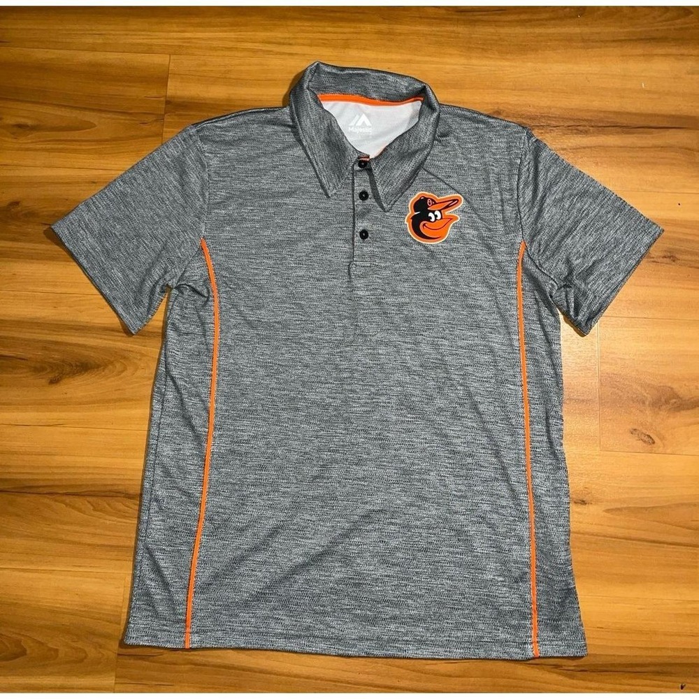 Majestic Baltimore Orioles Polo Golf MLB Baseball Performance Active Shirt